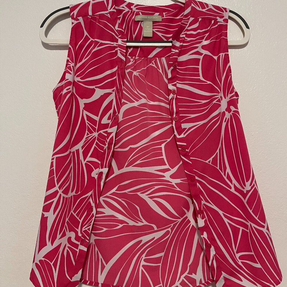 BANANA REPUBLIC Size XS SLEEVELESS TOP WOMEN'S ORANGE BLOUSE-Preowned